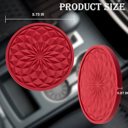 2 Pack Silicone Car Cup Holder Coaster – 2.75 Inch Non-Slip Drink Mat, - Image 2