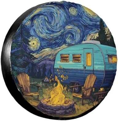 Starry Sky Spare Tire Cover Wheel Protectors Weatherproof Sun Protection Covers by Gayruaicjz