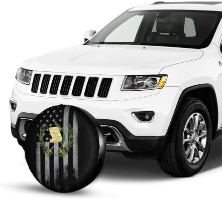 Coat of Arms Guatemala USA Flag Spare Tire Cover, Universal Waterproof & - Image 3