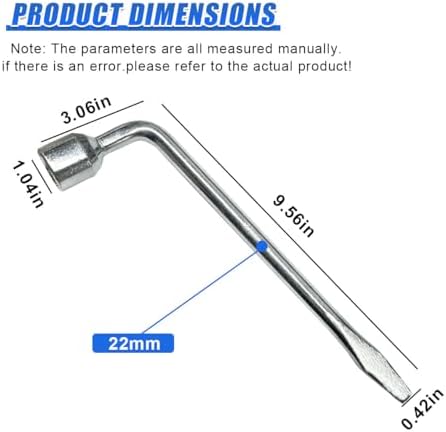 YoRise Car Spare Tire Lug Wrench, 19mm Heavy Duty Steel Auto Socket Repair Tool - Image 2