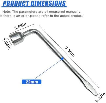 YoRise Car Spare Tire Lug Wrench, 19mm Heavy Duty Steel Auto Socket Repair Tool - Image 2