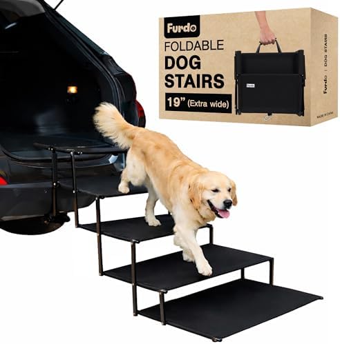 Dog Stairs for Large Dogs, for Medium Dogs, Foldable Dog Ramp for Car & SUV by FurdoHerdingBall