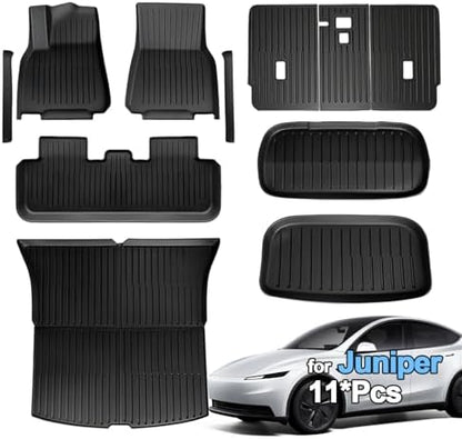SUPER LINER Tesla Model Y Floor Mats 2025 2026 2027 11-Piece Set TPE by SUPERLINER