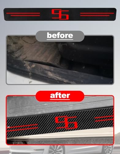 Door Sill Protectors for Chevy Camaro SS, Carbon Fiber Leather Front/Rear Door - Image 3
