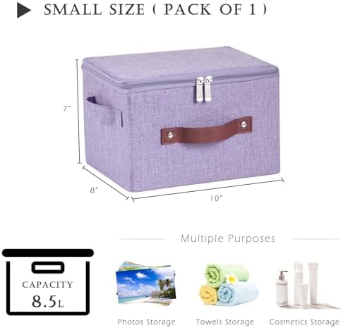 Storage Bins with Zipper Lids Decorative Lidded Baskets Boxes - Image 3