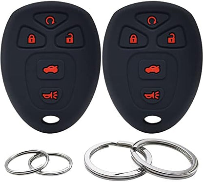 2Pcs Silicone 5 Buttons Key Fob Cover Remote Case Protector Skin Compatible by GFDesign