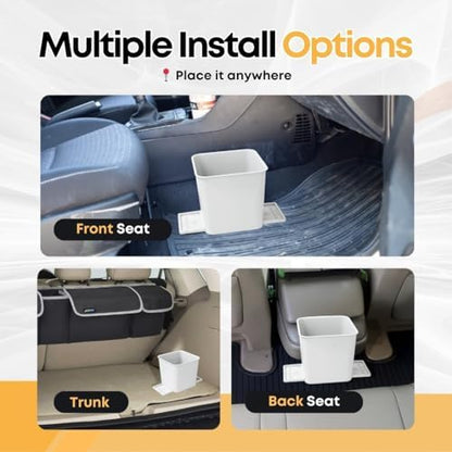 Car Trash Can for Vehicles Leakproof Compact Garbage Bin w/ Stability Flap - Image 4