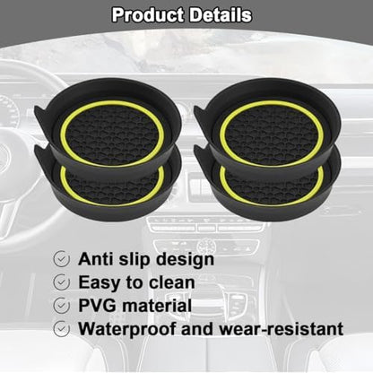 HZEL Car Cup Holder Coasters, Recessed Automotive Drink Mat Decoration - Image 3