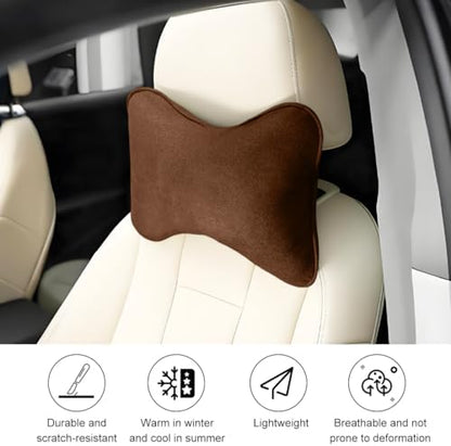 Car Headrest Pillow, Suede Soft Comfortable Breathable Vehicle Seat Neck - Image 5
