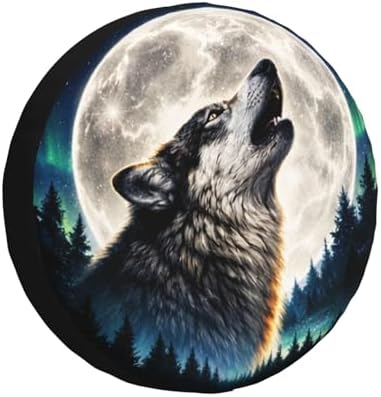 Wolf Spare Tire Cover Weatherproof Wheel Protectors Universal Wheel Covers by Unknown