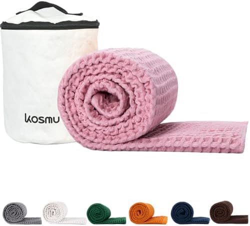 Luxury Organic Japanese Cotton Waffle Bath Towel | Thick, Quick Dry Bathroom by KOSMU