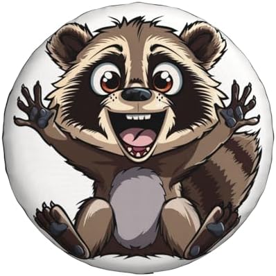 Funny Raccoon Spare Tire Cover Excited Racoon Wheel Protector by Unknown
