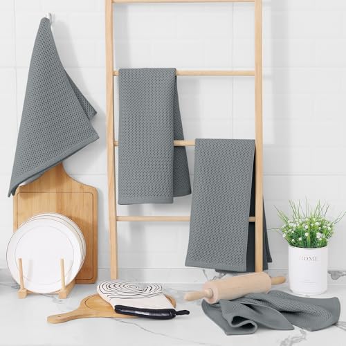 Homaxy 100% Cotton Waffle Weave Kitchen Dish Towels 4-Pack - Image 6
