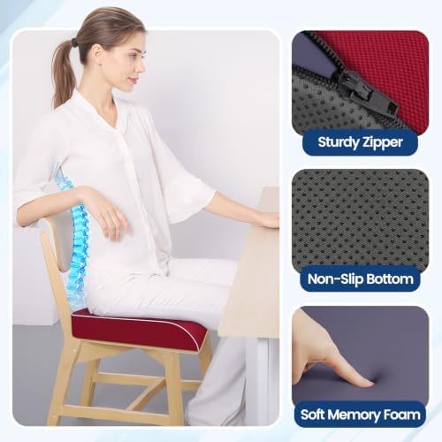 SweetSlubr Seat Cushion, Chair Pad, Memory Foam Tailbone Pain Relief - Image 5
