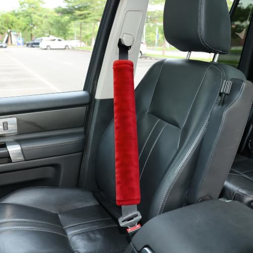 Amooca 25.6in Extra Long Furry Universal Car Seatbelt Cover Shoulder Pad by Amooca