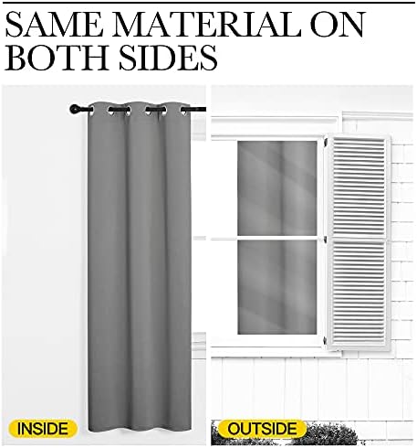NICETOWN Silver Grey Room Darkening Curtain Panels 78" Long - Image 6