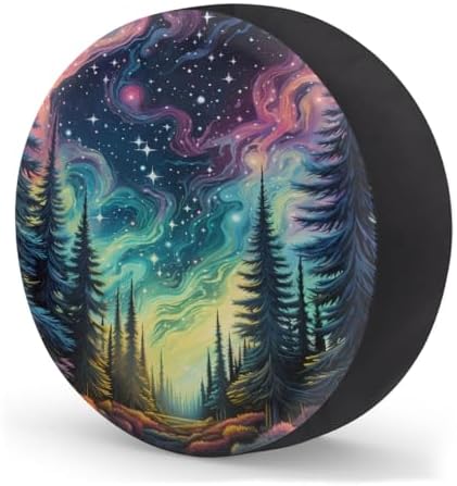 Forest Galaxy Rainbow Spare Tire Cover Waterproof Dust-Proof Spare Wheel Covers - Image 2