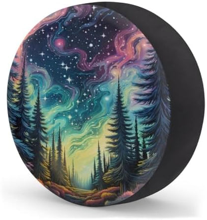 Forest Galaxy Rainbow Spare Tire Cover Waterproof Dust-Proof Spare Wheel Covers - Image 2