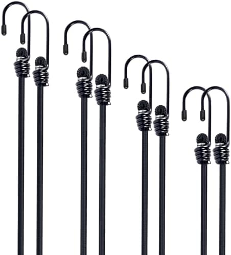 Bungee Cords with Hooks 8 Pack Bungee Cord Includes 12 inches, 18 inches by QGEIBBungeecordswithhooks