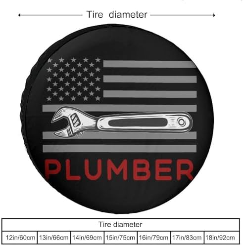 Plumber Plumbing American Flag Tire Covers, Dust-Proof Weatherproof Wheel - Image 3