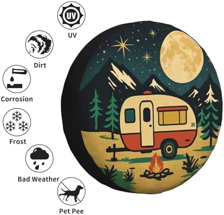 Spare Tire Cover Happy Campers Wheel Covers Weatherproof Universal Wheel - Image 5