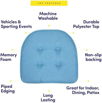 Sweet Home Collection Chair Cushion Memory Foam Pads Tufted Slip Non Skid - Image 5