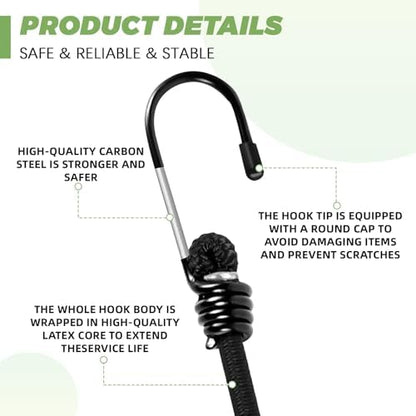Bungee Cords with Hooks 6 Pack Bungee Cord Includes 24 inches - Image 3