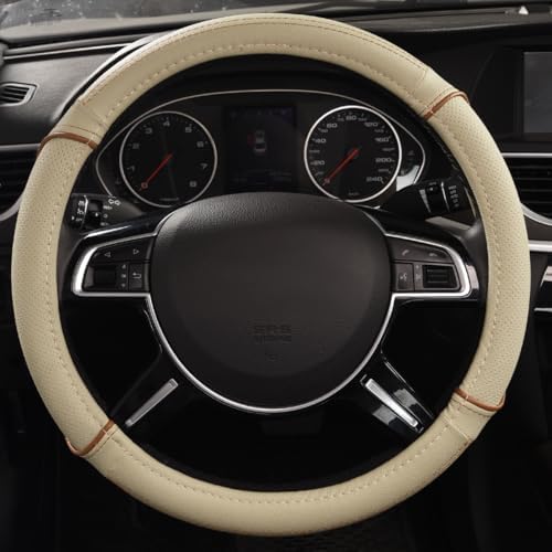 CAR PASS Line Rider Universal Fit Delux Leather Steering Wheel Cover, - Image 2