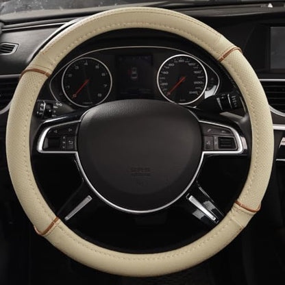 CAR PASS Line Rider Universal Fit Delux Leather Steering Wheel Cover, - Image 2