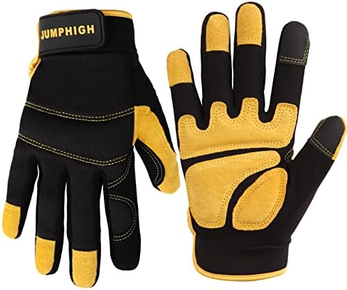 Utility Work Gloves Women, UltraLight Safety Work Gloves, Touchscreen, Flex Grip by JUMPHIGH