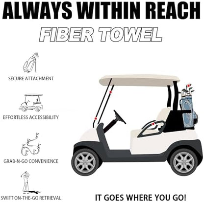 Small Magnetic Golf Towel with Clip, Microfiber Waffle Design - Image 4