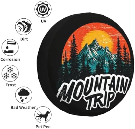 Mountain Trip Spare Tire Cover Waterproof Wheel Cover 15 Inch Universal Fit - Image 6