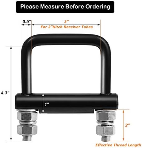 CZC AUTO Hitch Clamp Anti-Rattle Stabilizer 2 Inch Hitch Tightener Clamp - Image 2