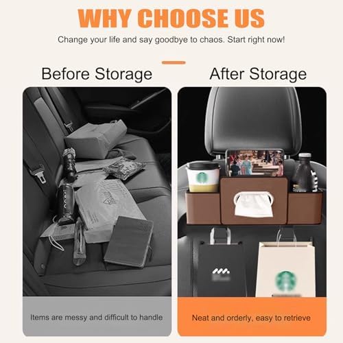 UKM 3-in-1 Back Seat Car Organizer, Car Backseat Storage Box - Image 4