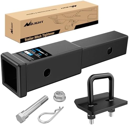 Nilight Trailer Hitch Extender 7" fits 2 Inch Receiver w/Hitch Tightener by Nilight