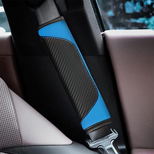 AUCELI 2PCS Carbon Fiber Car Seat Belt Cover, Breathable Leather - Image 6