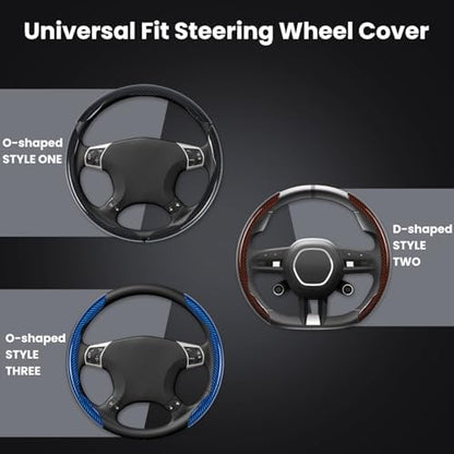 Hiseanllo Carbon Fiber Steering Wheel Cover 3PCS Set – Anti-Slip, - Image 5