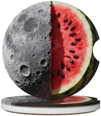 Watermelon Moon Car Cup Holder Coasters 2 Pack 2.63" by Unknown