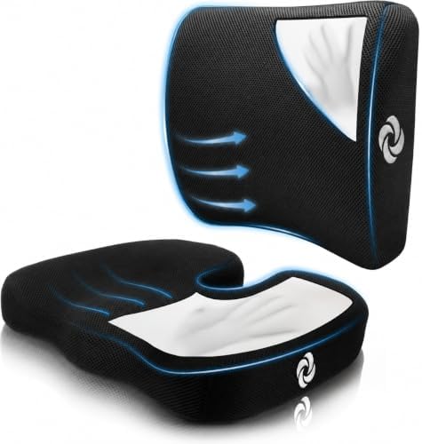 Samsonite [2-in-1 Ergonomic Seat Cushion and Lumbar Support Cushion Combo by Unknown