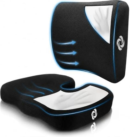 Samsonite [2-in-1 Ergonomic Seat Cushion and Lumbar Support Cushion Combo by Unknown
