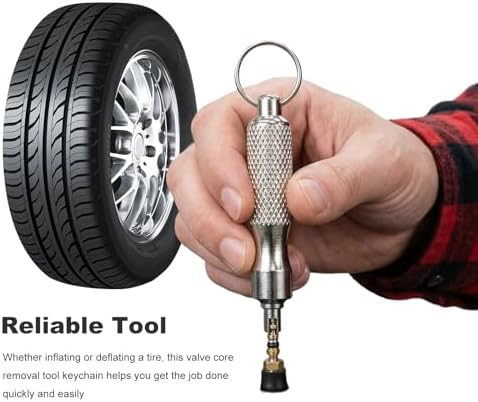 Tire Valve Core Removal Tool Keychain, Portable Stainless Steel Tire Valve Core - Image 5