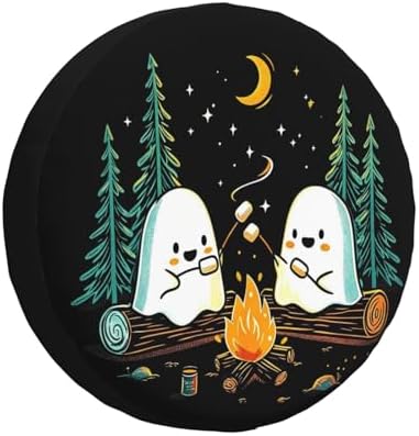 Ghost Roasting Marshmallows Spare Tire Cover Waterproof Wheel Cover 17 Inch by Unknown