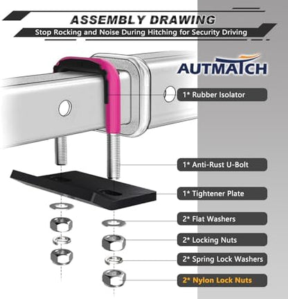 AUTMATCH Hitch Tightener Anti-Rattle Clamp - Image 3