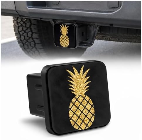 Trailer Hitch Covers Pineapple Gold Glitter, Heavy Duty 2 Inch Hitch Cover by Unknown