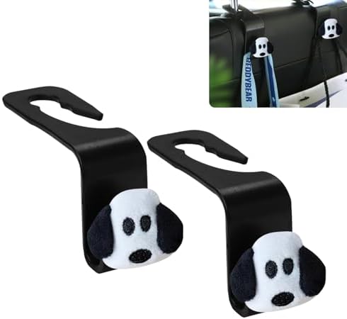 2Pack Black Dog Car Seat Headrest Hook Car Purse Hook Cars Seat Hooks by Unknown