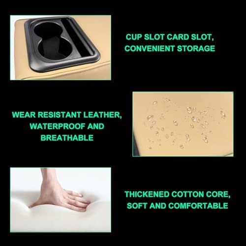 Car Center Console Armrest Pillow, Memory Foam Auto Armrest Box Cover - Image 3