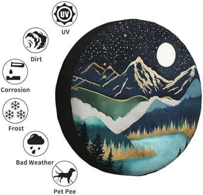 Mountains Nature Scenery Spare Tire Cover Lake Landscape Wheel Protectors - Image 5