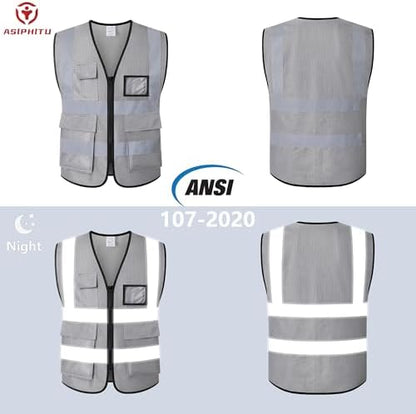Reflective Safety Vest for Men Women Construction Vest ANSI Standard AP1 - Image 4