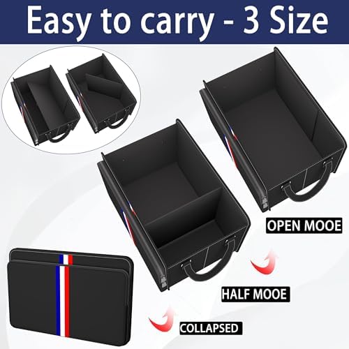 Homeve Trunk Organizer for Car, Waterproof Collapsible 3 Compartments Car - Image 3