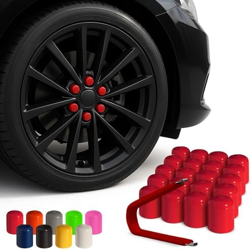 ColorLugs Vinyl Lug Nut Cover | Red | Flexible Fit Wheel Lug Nut Cap | Fits 17 by Colorlugs